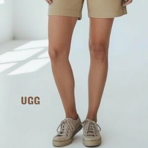 UGG Evera Suede Lace Up Low Top Womens Sneakers with Sheepskin Lining Size 7.5